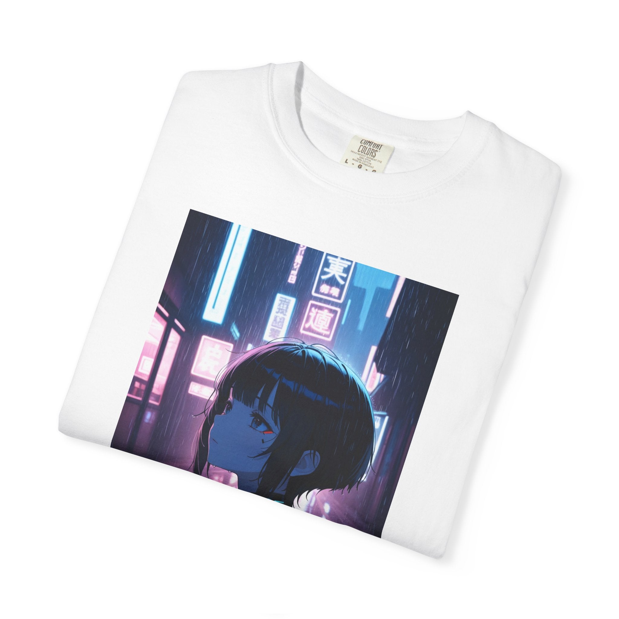 Cyberpunk Girl T-Shirt — Neon City Portrait Tee
