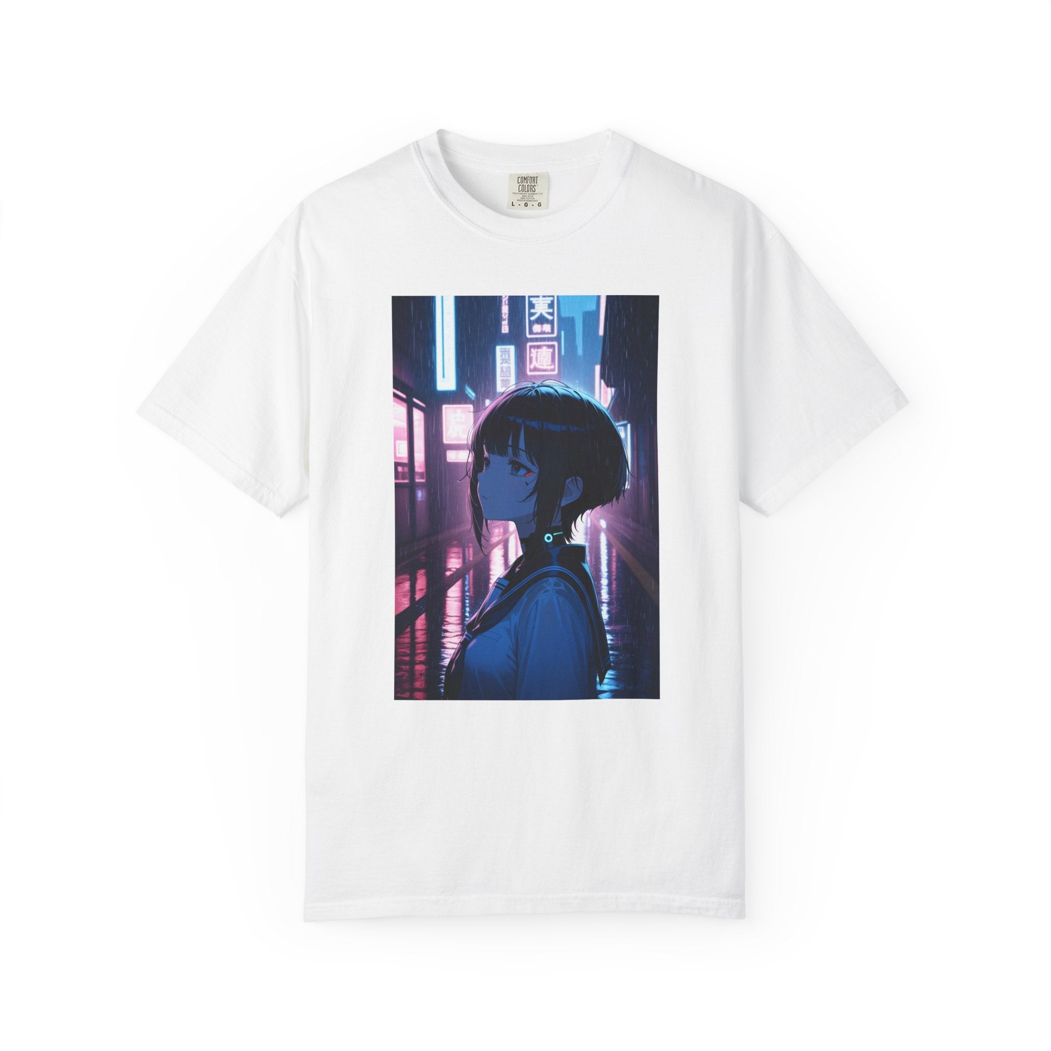 Cyberpunk Girl T-Shirt — Neon City Portrait Tee