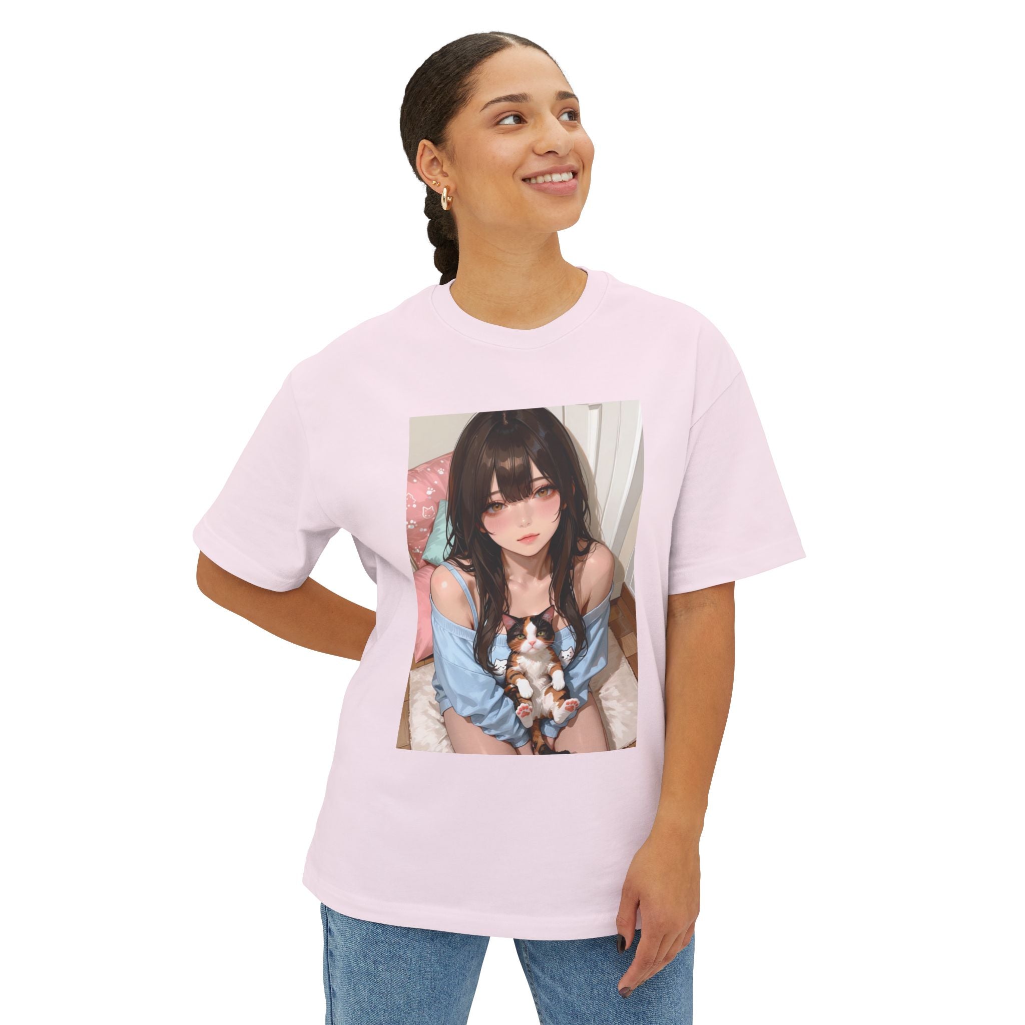 CAT GIRL Unisex Oversized Boxy Tee
